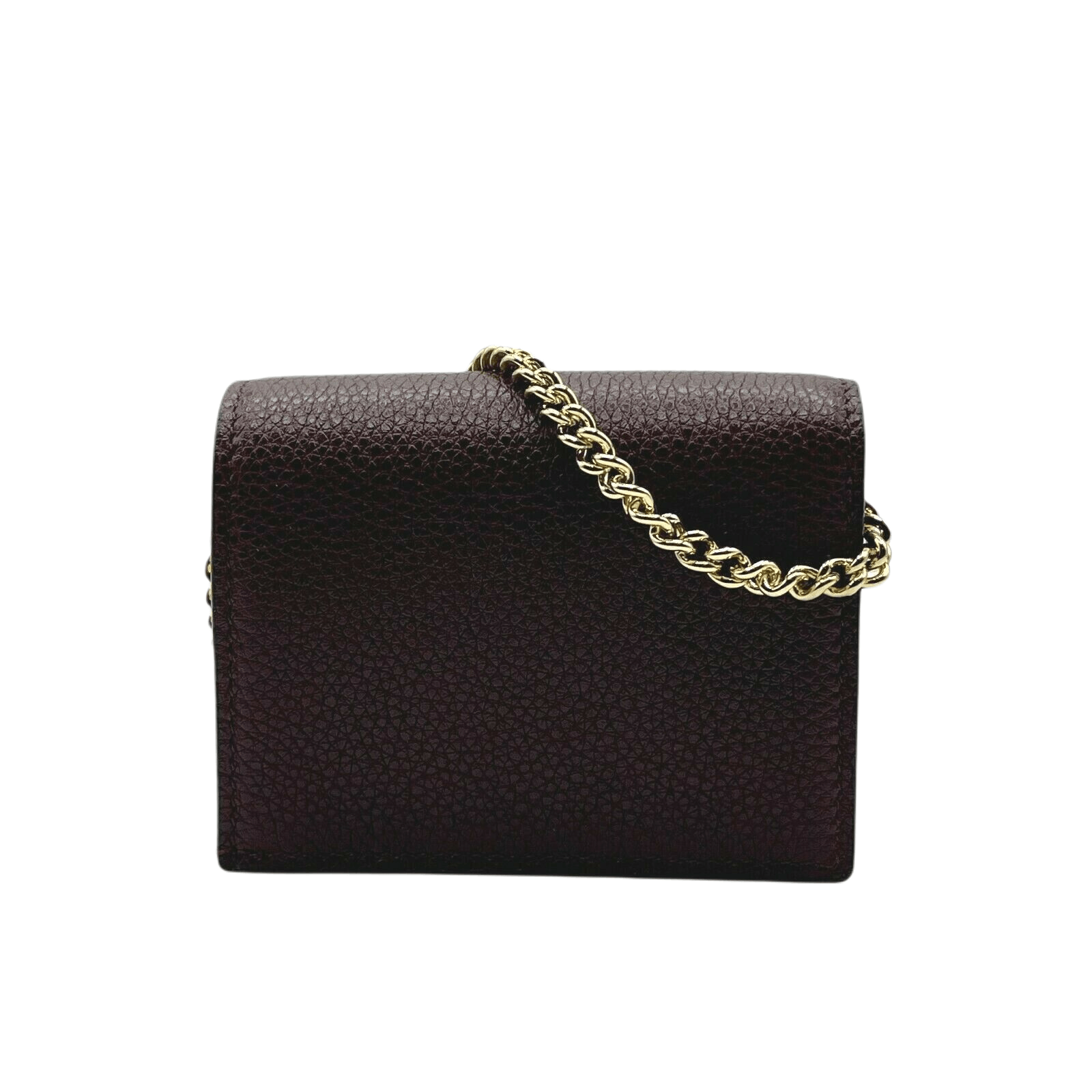 Gucci Zumi Burgundy Leather Gold Chain Bi-Fold Mini Wallet Size ONE SIZE - 5 Thumbnail