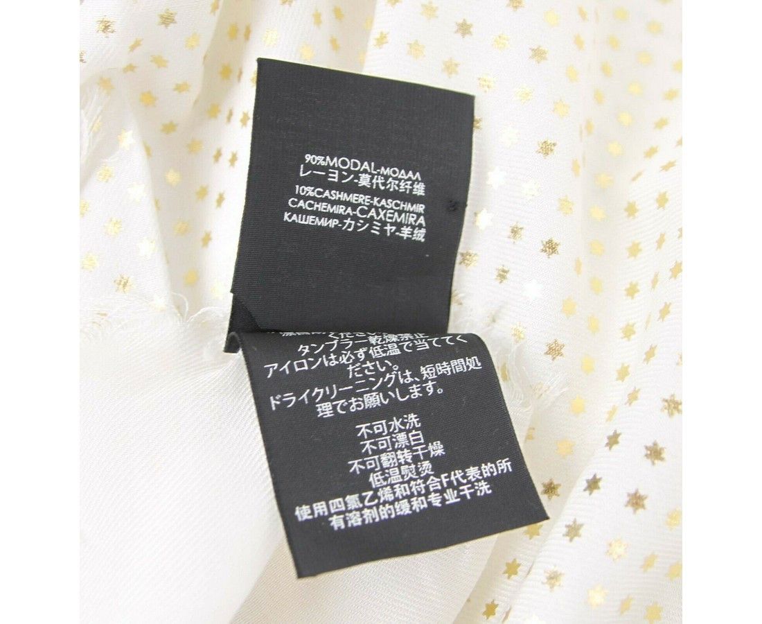 Gucci Women's White Modal / Cashmere "GUCCY" Star Print Large Size ONE SIZE - 5 Thumbnail
