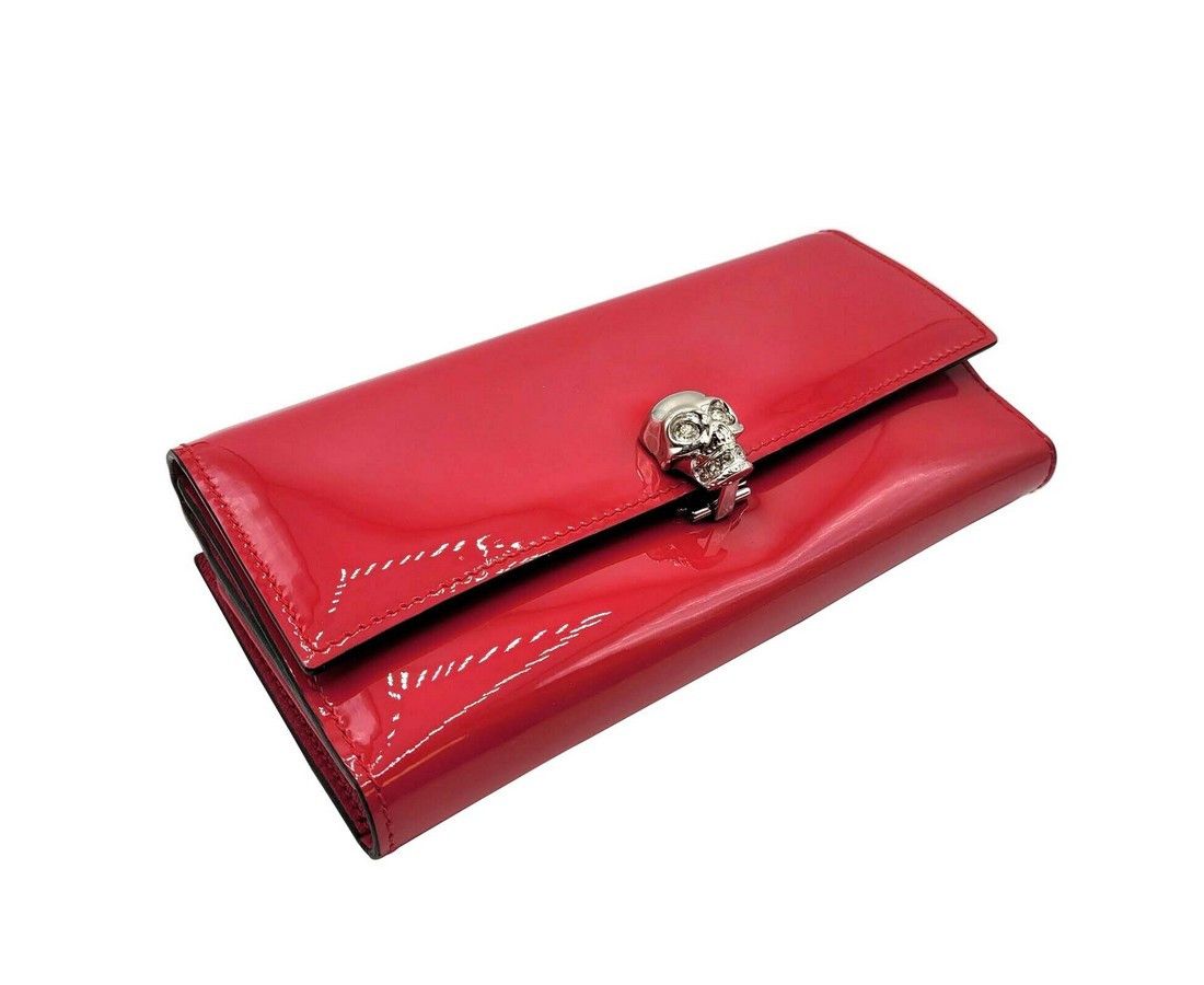 Alexander McQueen Women's Hot Pink Patent Leather Continental Wallet Size ONE SIZE - 3 Thumbnail