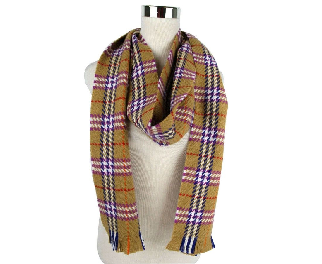Burberry Women's Antique Multicolour Vintage Check Extra Fine Merino Size ONE SIZE - 6 Thumbnail