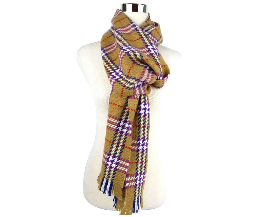 Burberry Women's Antique Multicolour Vintage Check Extra Fine Merino Size ONE SIZE - 7 Thumbnail