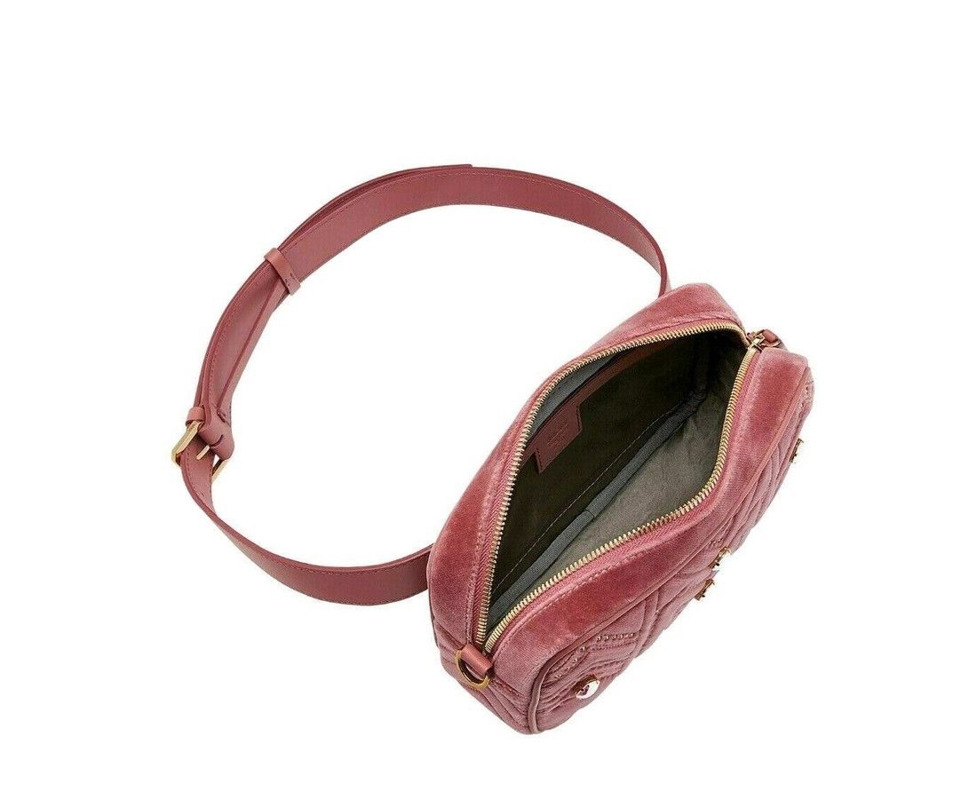 MCM Women's Pink Velvet Crystal Studs Crossbody Camera Bag Size ONE SIZE - 5 Thumbnail