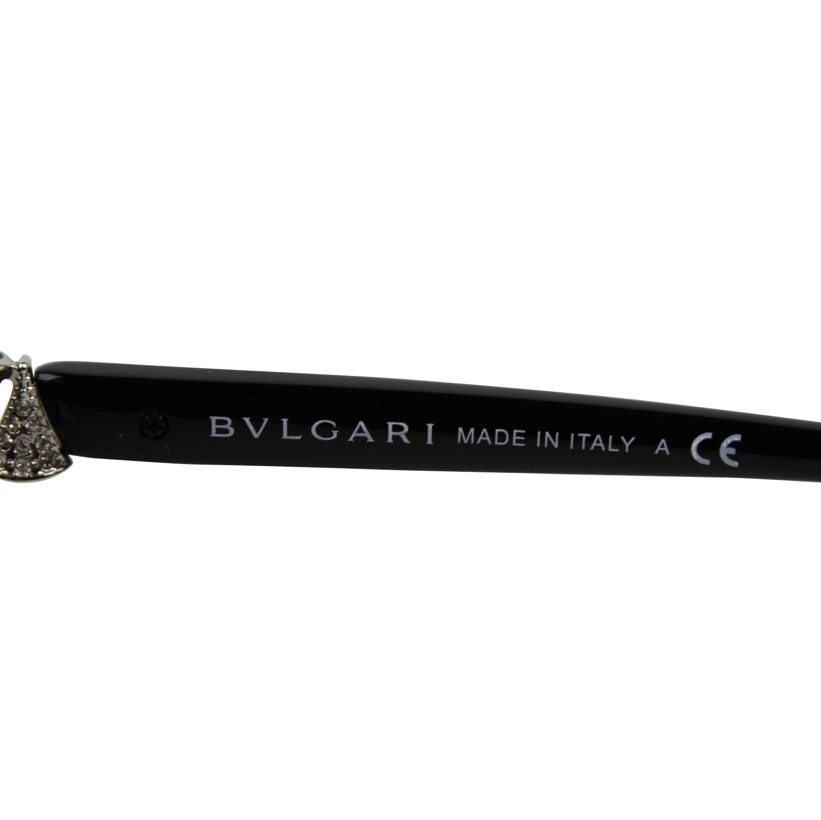 Bvlgari Women's Triangle Crystal Black Plastic Cat Eye Sunglasses Size ONE SIZE - 7 Thumbnail