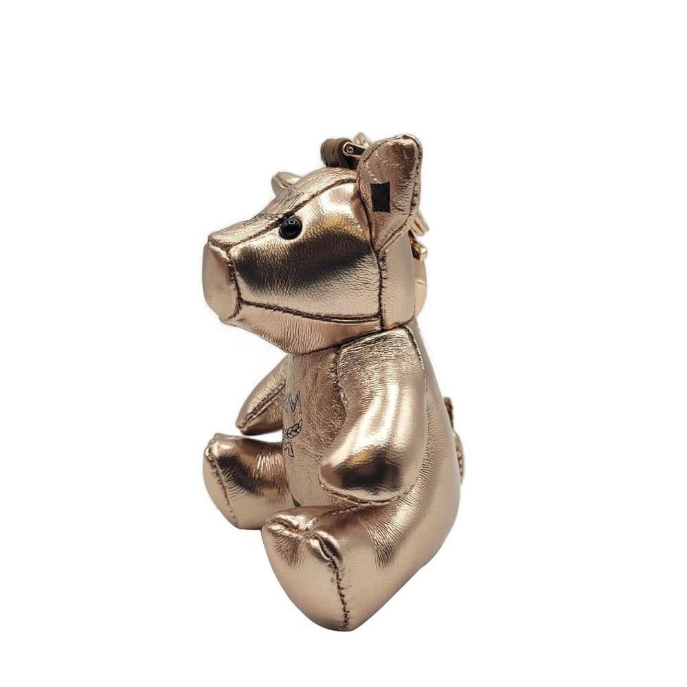 MCM Champange Gold Metallic Visetos Pig Key Charm w/Clip Size ONE SIZE - 2 Thumbnail