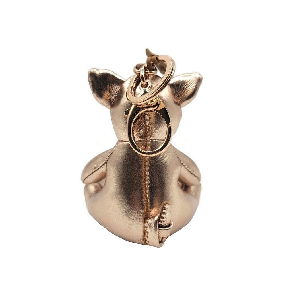 MCM Champange Gold Metallic Visetos Pig Key Charm w/Clip Size ONE SIZE - 3 Thumbnail