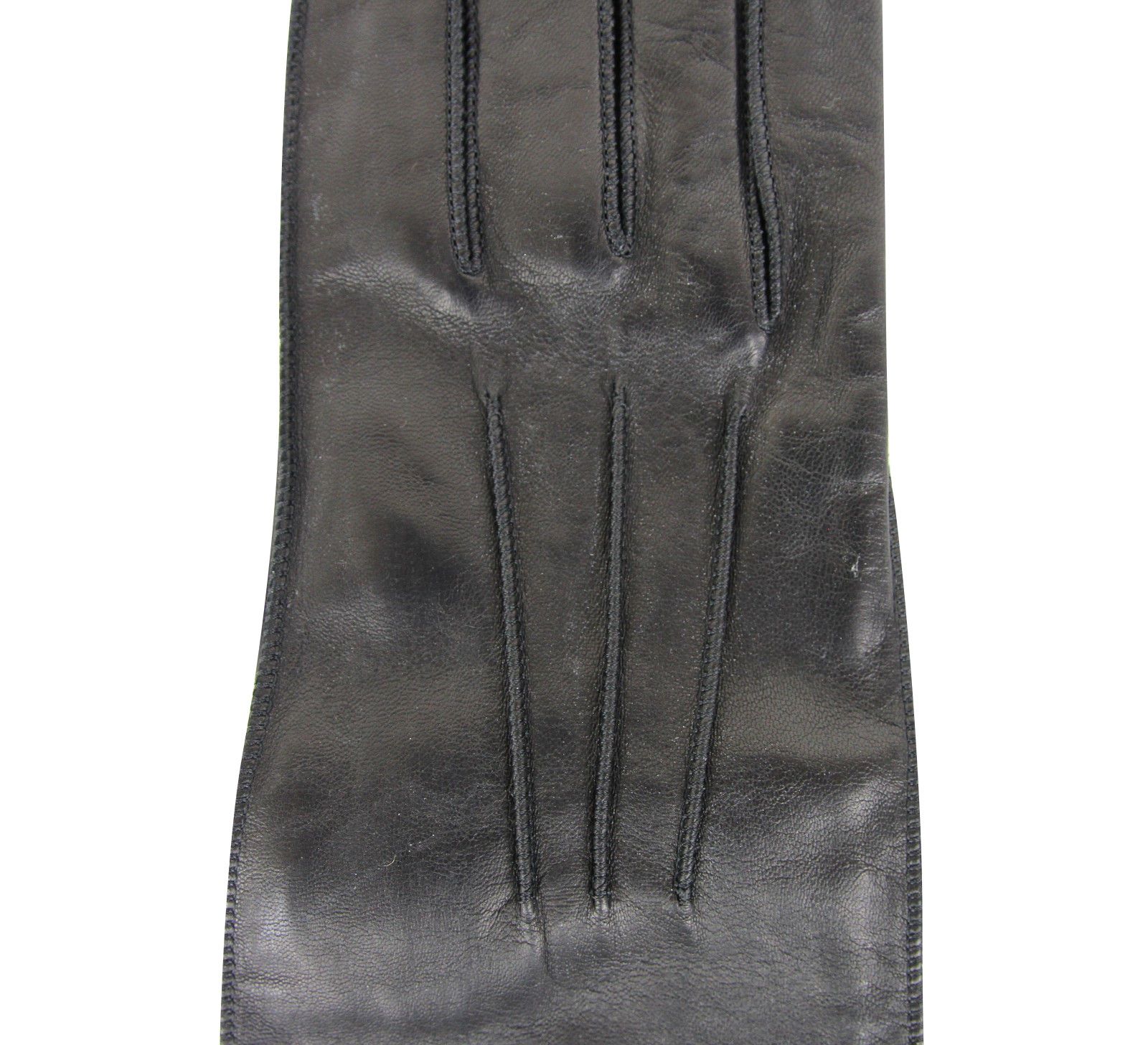 Women's Black Leather Long Gloves (7)