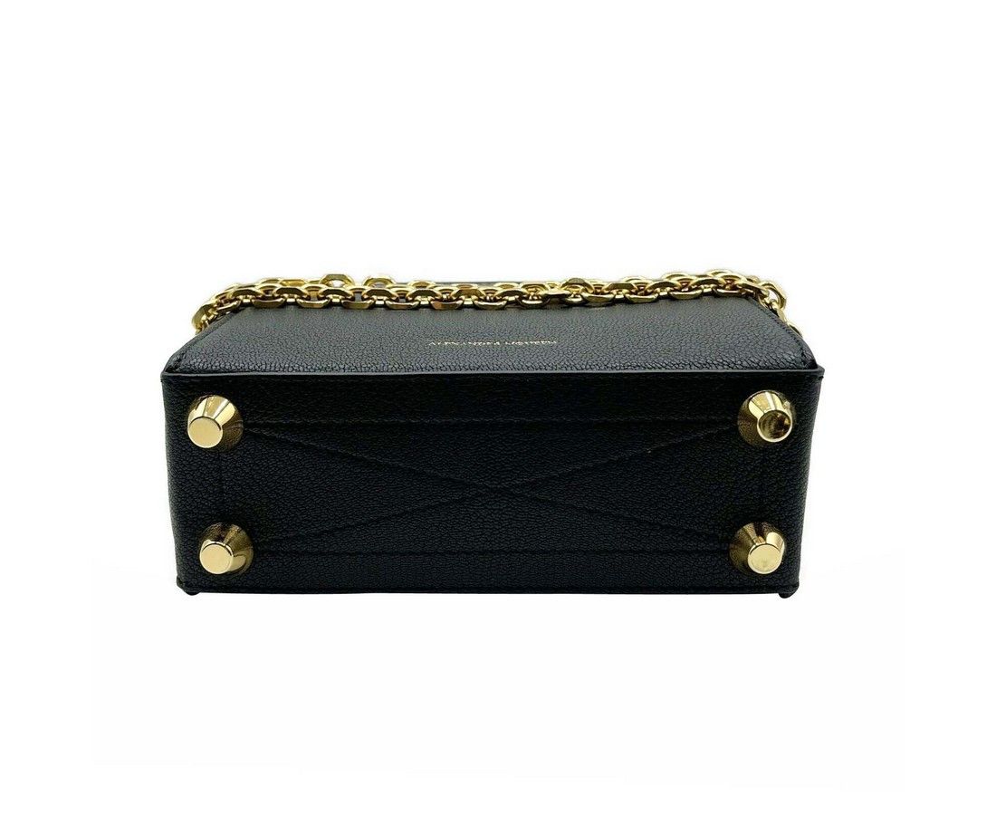 Alexander McQueen Women's Black Leather Box 19 With Gold Hardware Crossbody Size ONE SIZE - 6 Thumbnail