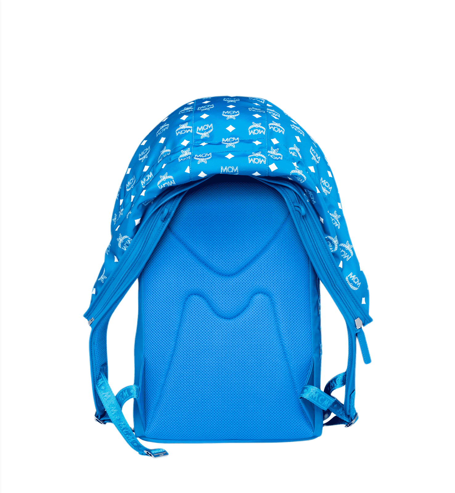 MCM Women's Blue Nylon Luft Hoodie Backpack With Detachable Size ONE SIZE - 2 Thumbnail