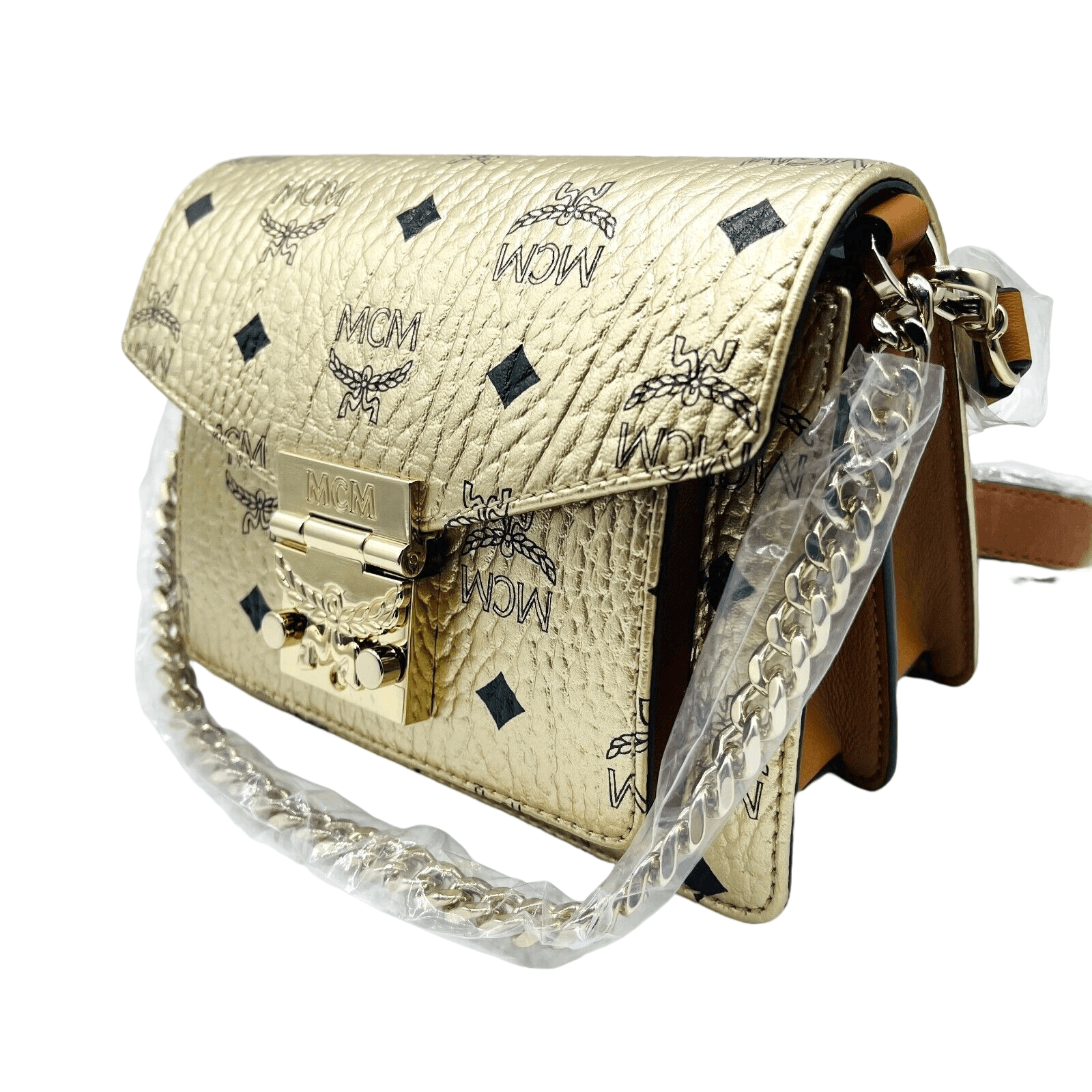 MCM Women's Patricia Mini Berlin Gold Coated Canvas Crossbody Size ONE SIZE - 3 Thumbnail
