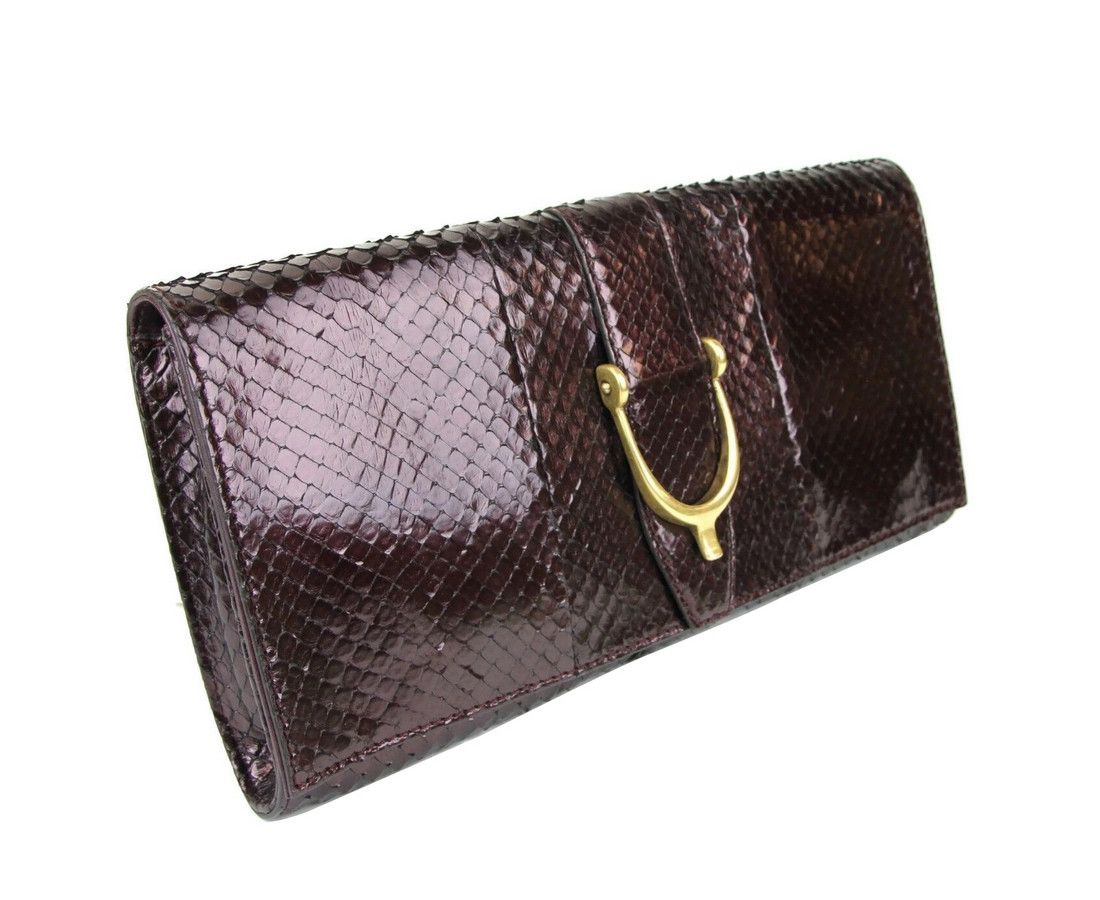 Gucci Women's Python Soft Stirrup Clutch Bag Size ONE SIZE - 2 Thumbnail