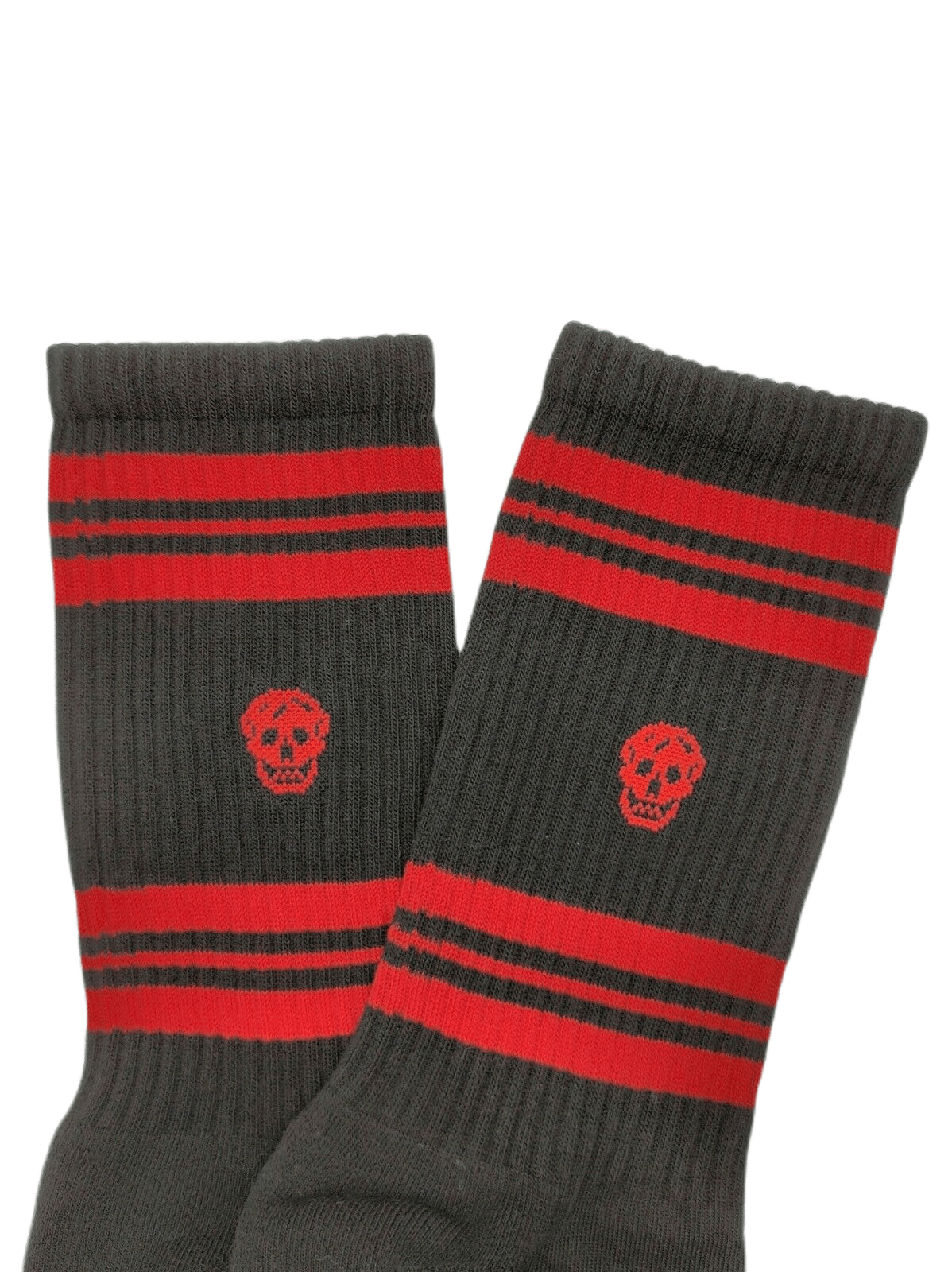 Alexander McQueen Women's Black Mid-Calf Stripe Skull Sport Socks S Size ONE SIZE - 2 Thumbnail