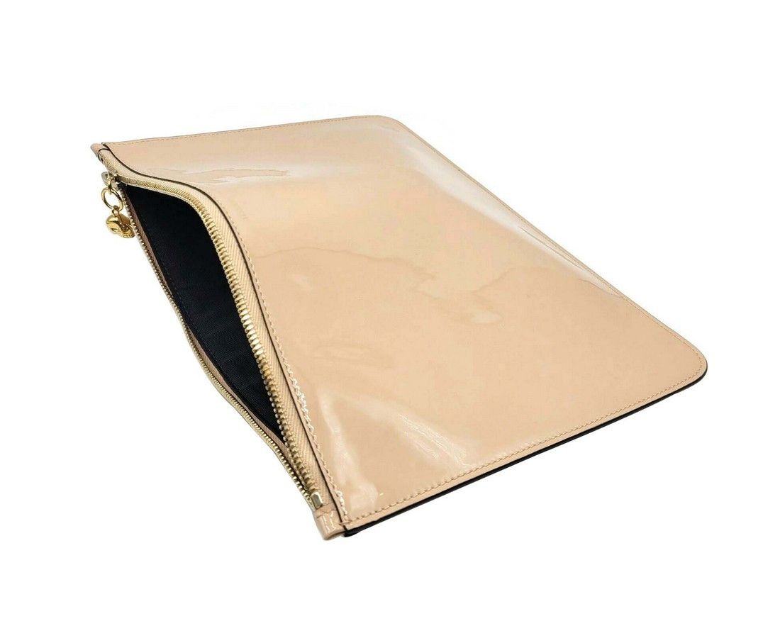 Alexander McQueen Women's Beige Charm Patent Leather Skull Large Pouch Size ONE SIZE - 6 Thumbnail