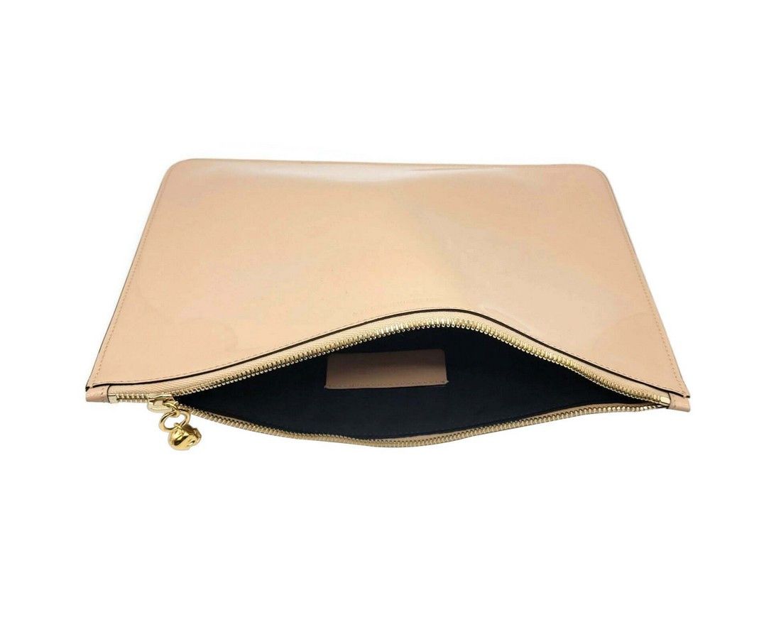 Alexander McQueen Women's Beige Charm Patent Leather Skull Large Pouch Size ONE SIZE - 5 Thumbnail