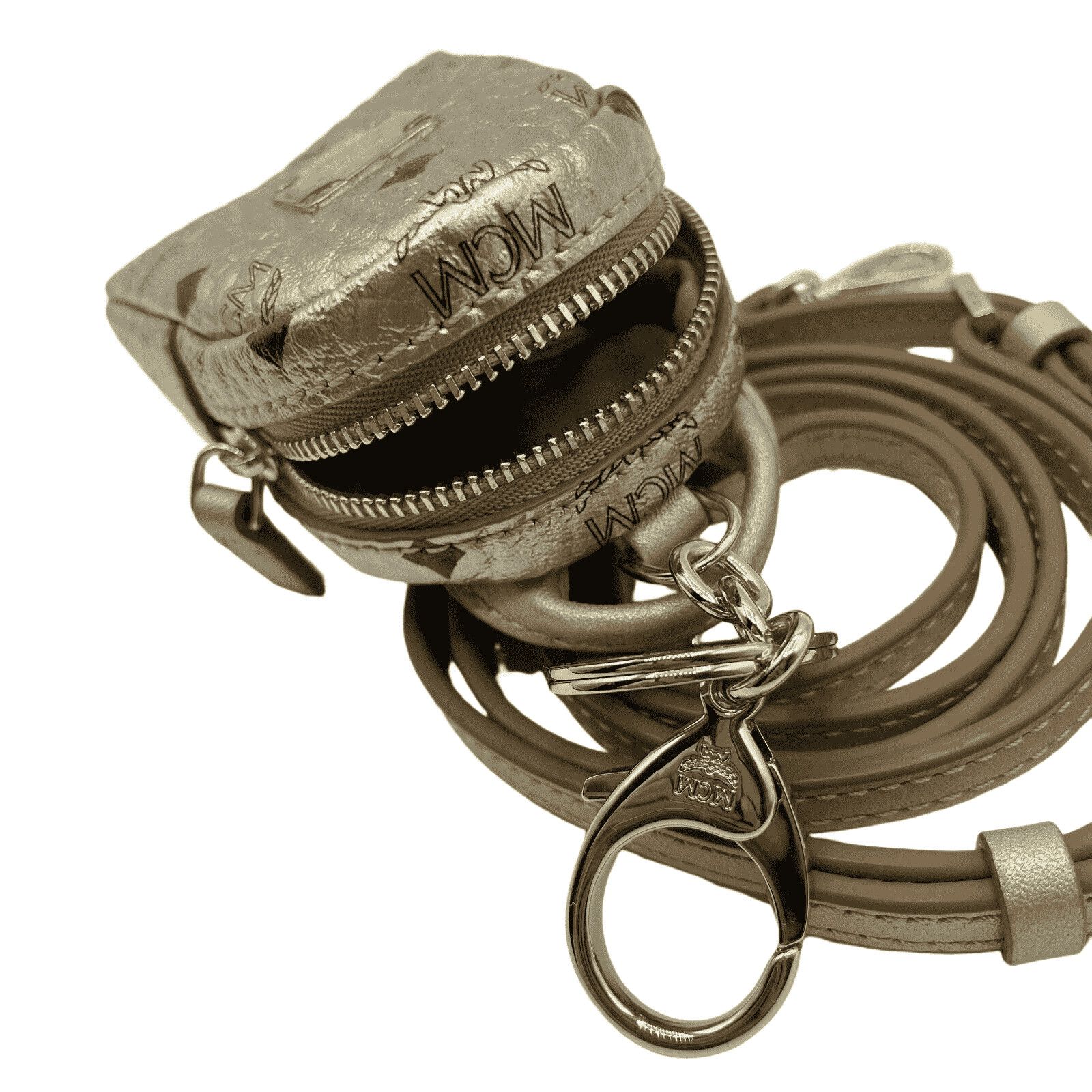 Women's Berlin Gold Visetos Crossbody Mini Bag Charm Key