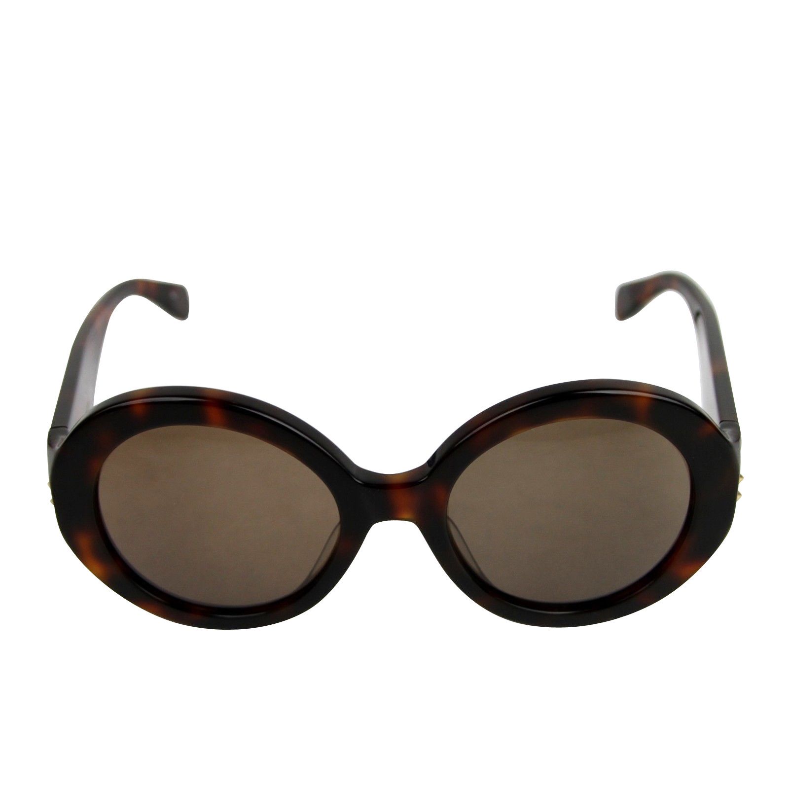Alexander McQueen Unisex Havana Plastic Acetate Round Sunglasses Size ONE SIZE - 2 Thumbnail