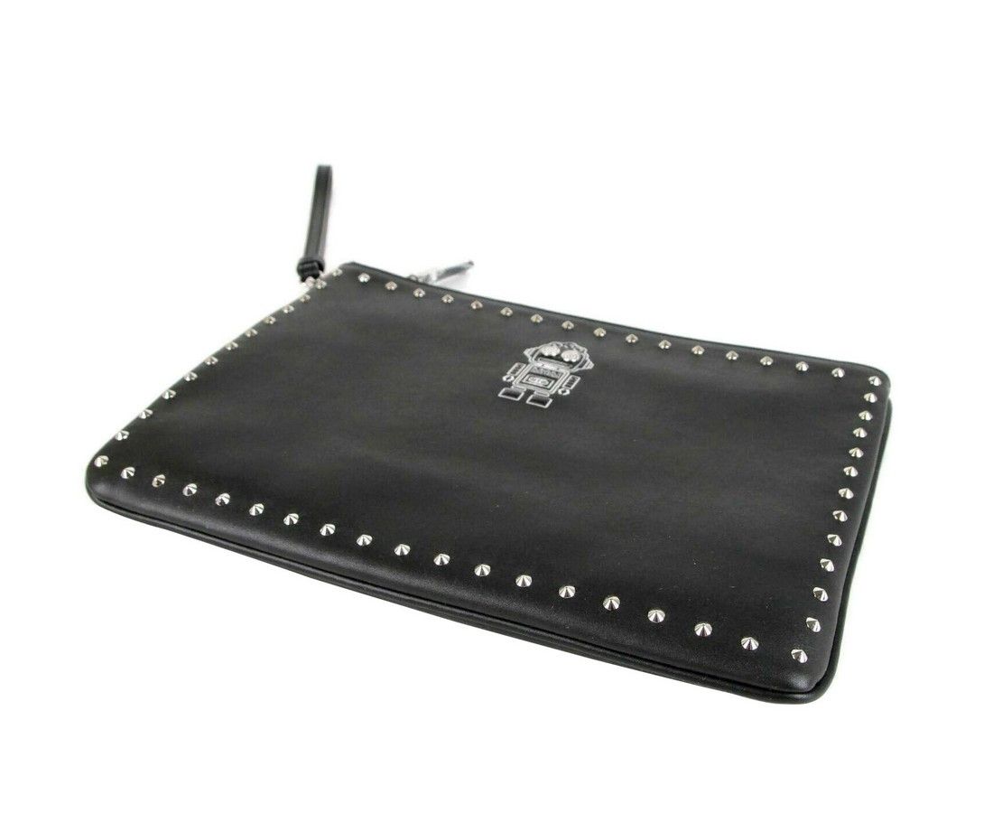 MCM Unisex Black Nappa Leather Studded Robert Wristlet Zip Size ONE SIZE - 5 Thumbnail