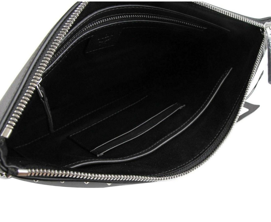 MCM Unisex Black Nappa Leather Studded Robert Wristlet Zip Size ONE SIZE - 8 Thumbnail