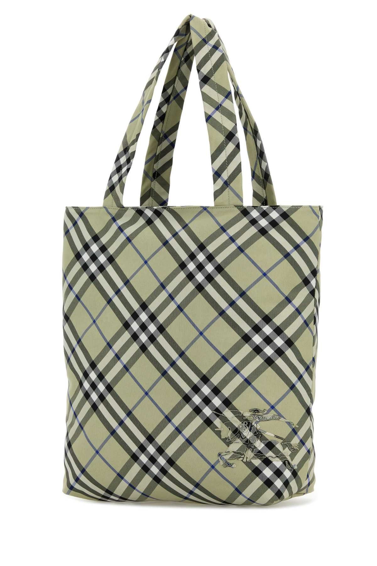 Burberry Embroidered Canvas Check Shopping Bag Size ONE SIZE - 2 Thumbnail