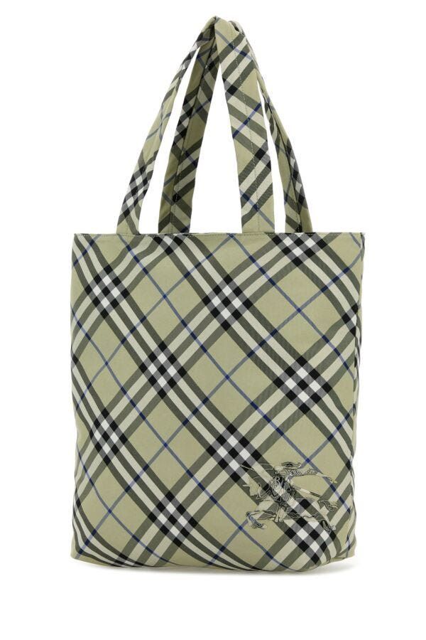 Burberry Embroidered Canvas Check Shopping Bag Size ONE SIZE - 4 Thumbnail