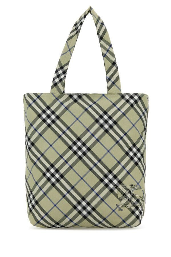 Burberry Embroidered Canvas Check Shopping Bag Size ONE SIZE - 3 Thumbnail