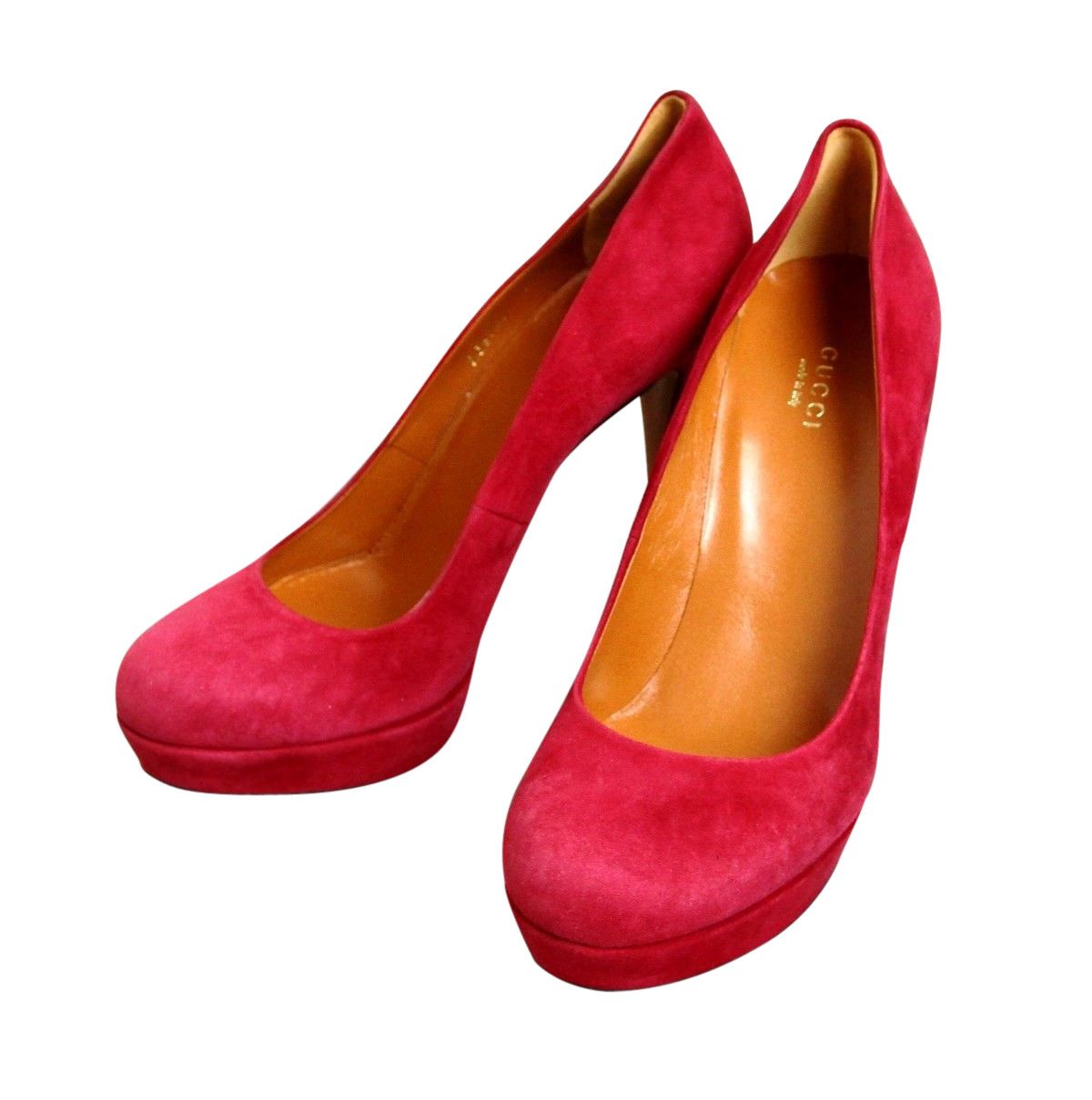 Gucci Women's Raspberry Suede Platform Pump Shoes (39.5 G / 9 US) Size US 9 / IT 39 - 2 Thumbnail