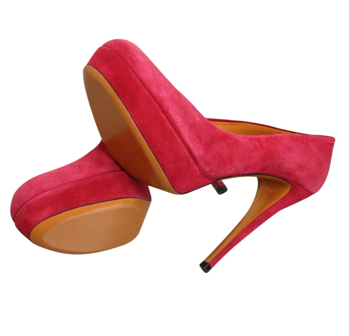Gucci Women's Raspberry Suede Platform Pump Shoes (39.5 G / 9 US) Size US 9 / IT 39 - 7 Thumbnail