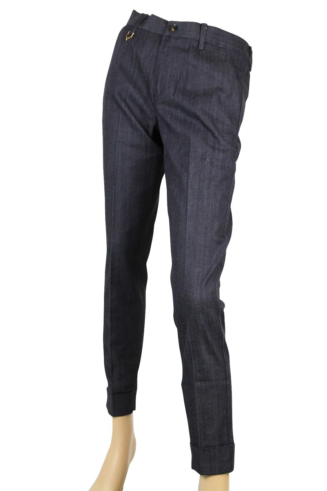 Gucci Women's Stirrup Detail Blue / Gray Cotton Elastane Skinny Size 40" / US 18 - 3 Thumbnail