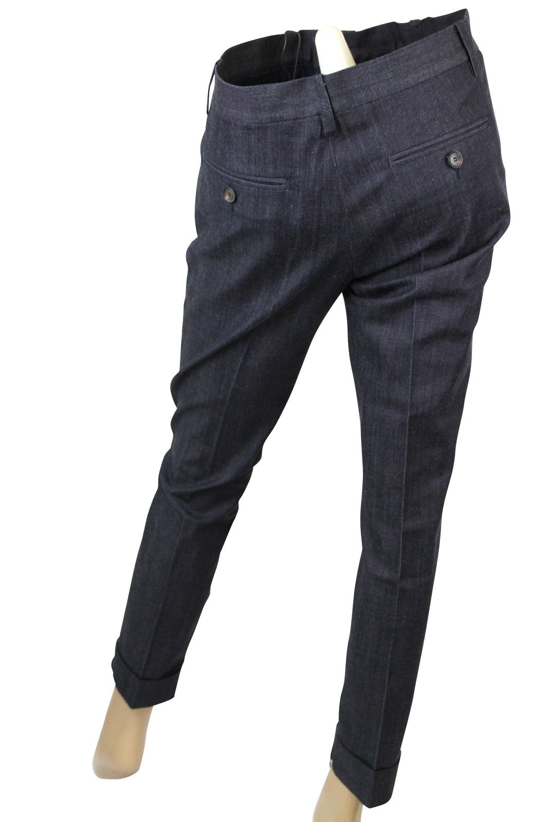Gucci Women's Stirrup Detail Blue / Gray Cotton Elastane Skinny Size 40" / US 18 - 4 Thumbnail