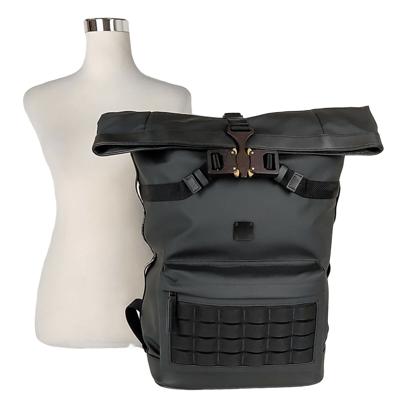 MCM Women's Black Canvas Nylon Medium Roll Top Backpack Size ONE SIZE - 8 Thumbnail