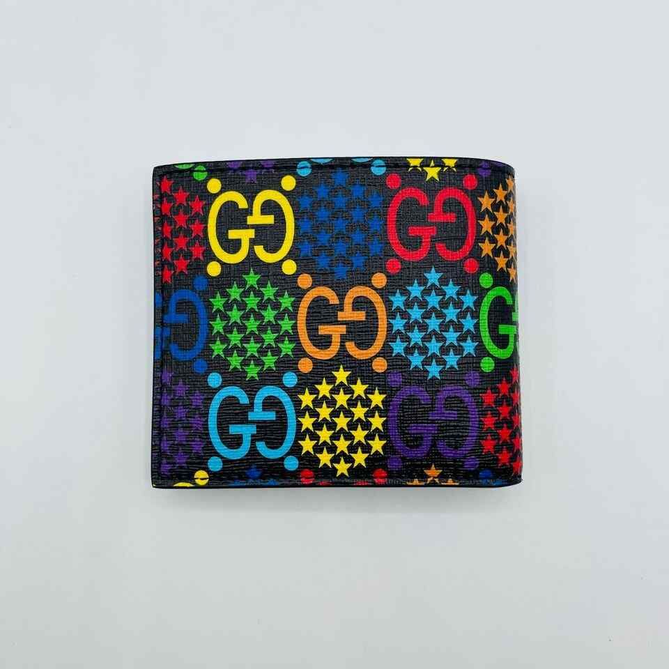 Gucci Unisex Black/Rainbow GG Supreme Psychedelic Bi-fold Wallet Size ONE SIZE - 3 Thumbnail