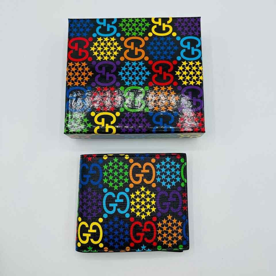 Gucci Unisex Black/Rainbow GG Supreme Psychedelic Bi-fold Wallet Size ONE SIZE - 2 Thumbnail