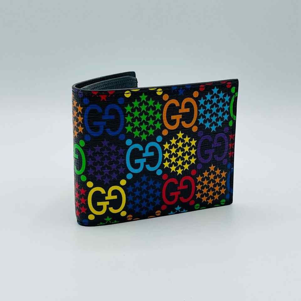 Gucci Unisex Black/Rainbow GG Supreme Psychedelic Bi-fold Wallet Size ONE SIZE - 4 Thumbnail