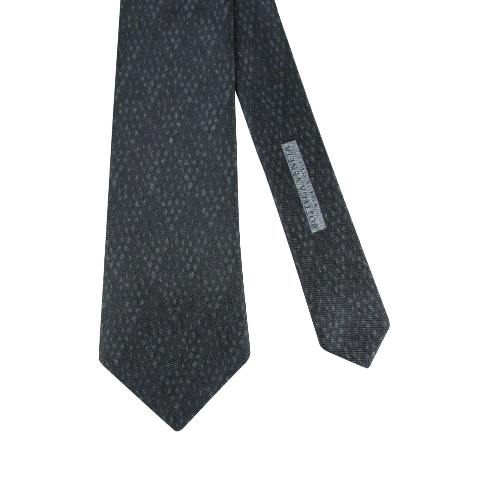 Bottega Veneta Men's Dot Print Black / Gray Cotton Silk Leopard Tie Size ONE SIZE - 3 Thumbnail