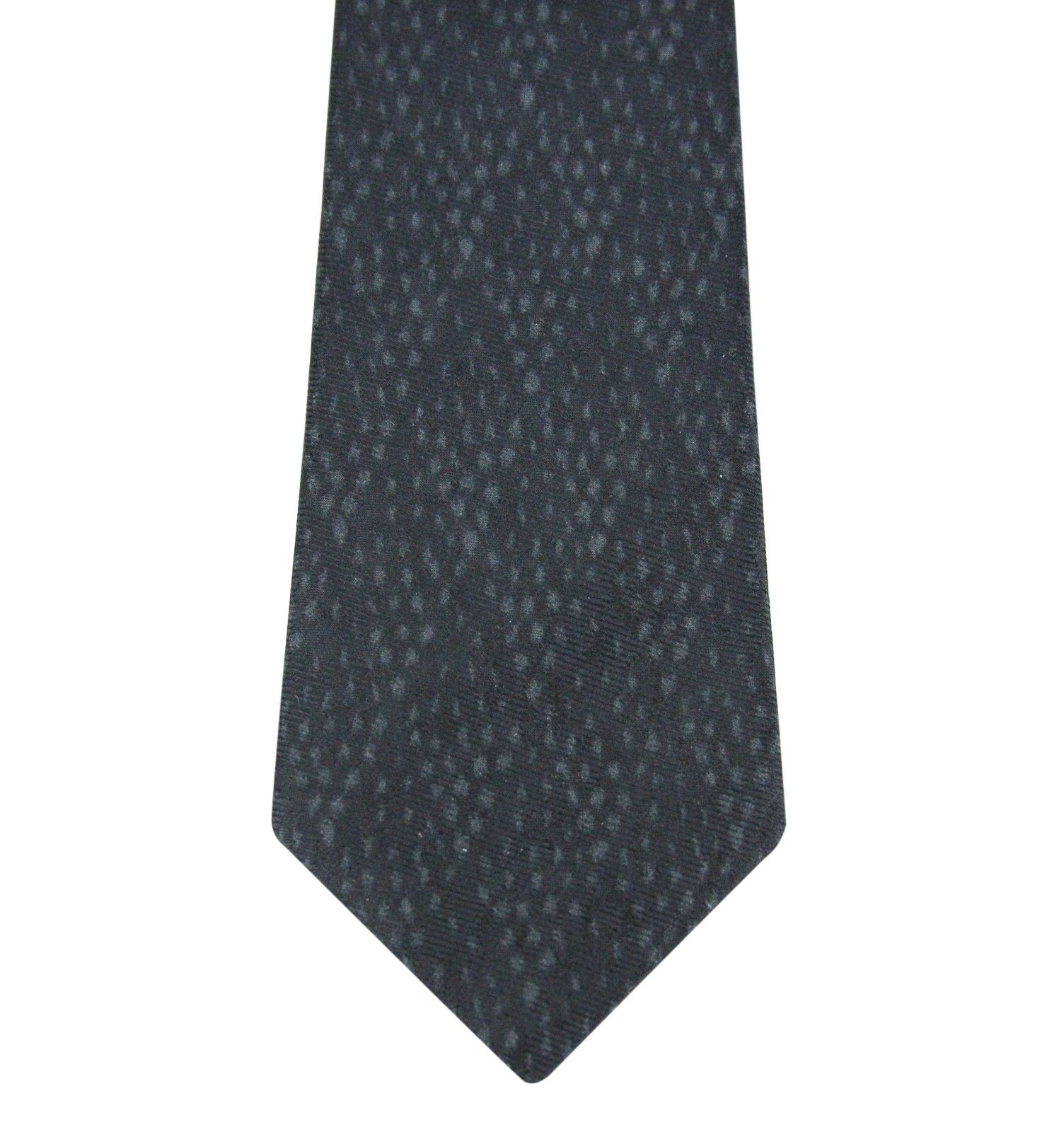 Bottega Veneta Men's Dot Print Black / Gray Cotton Silk Leopard Tie Size ONE SIZE - 2 Thumbnail