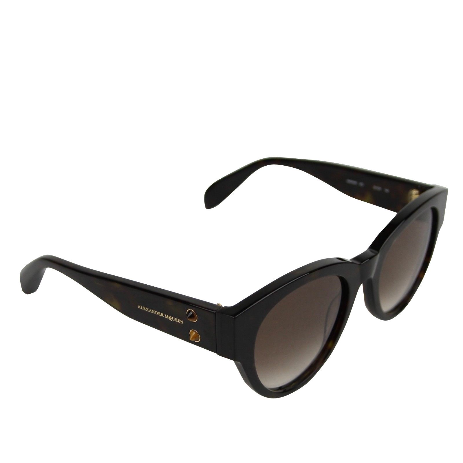 Alexander McQueen Unisex Spikes Havana Plastic Square Acetate Sunglasses Size ONE SIZE - 3 Thumbnail