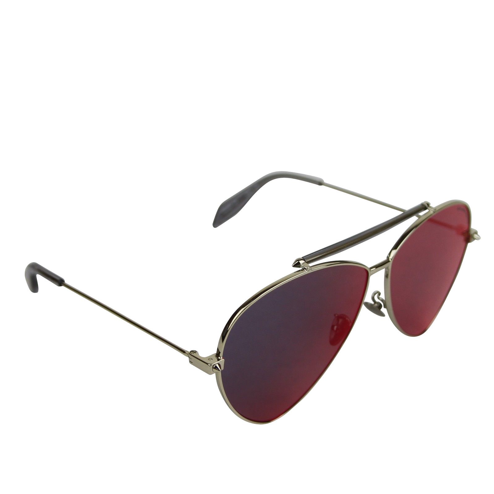 Alexander McQueen Unisex Blue Metal Reflective Aviator Sunglasses Size ONE SIZE - 4 Thumbnail