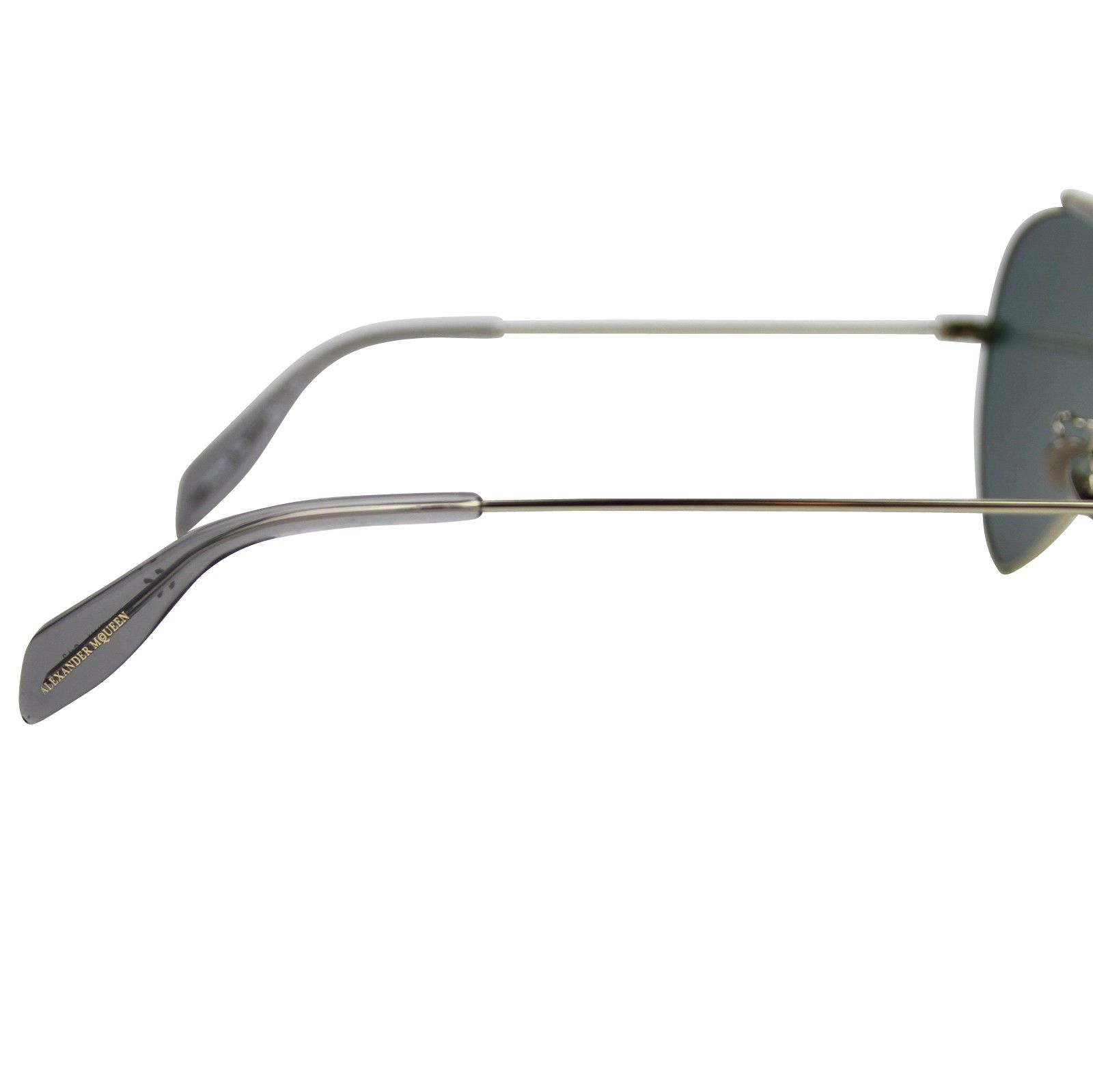 Alexander McQueen Unisex Blue Metal Reflective Aviator Sunglasses Size ONE SIZE - 7 Thumbnail
