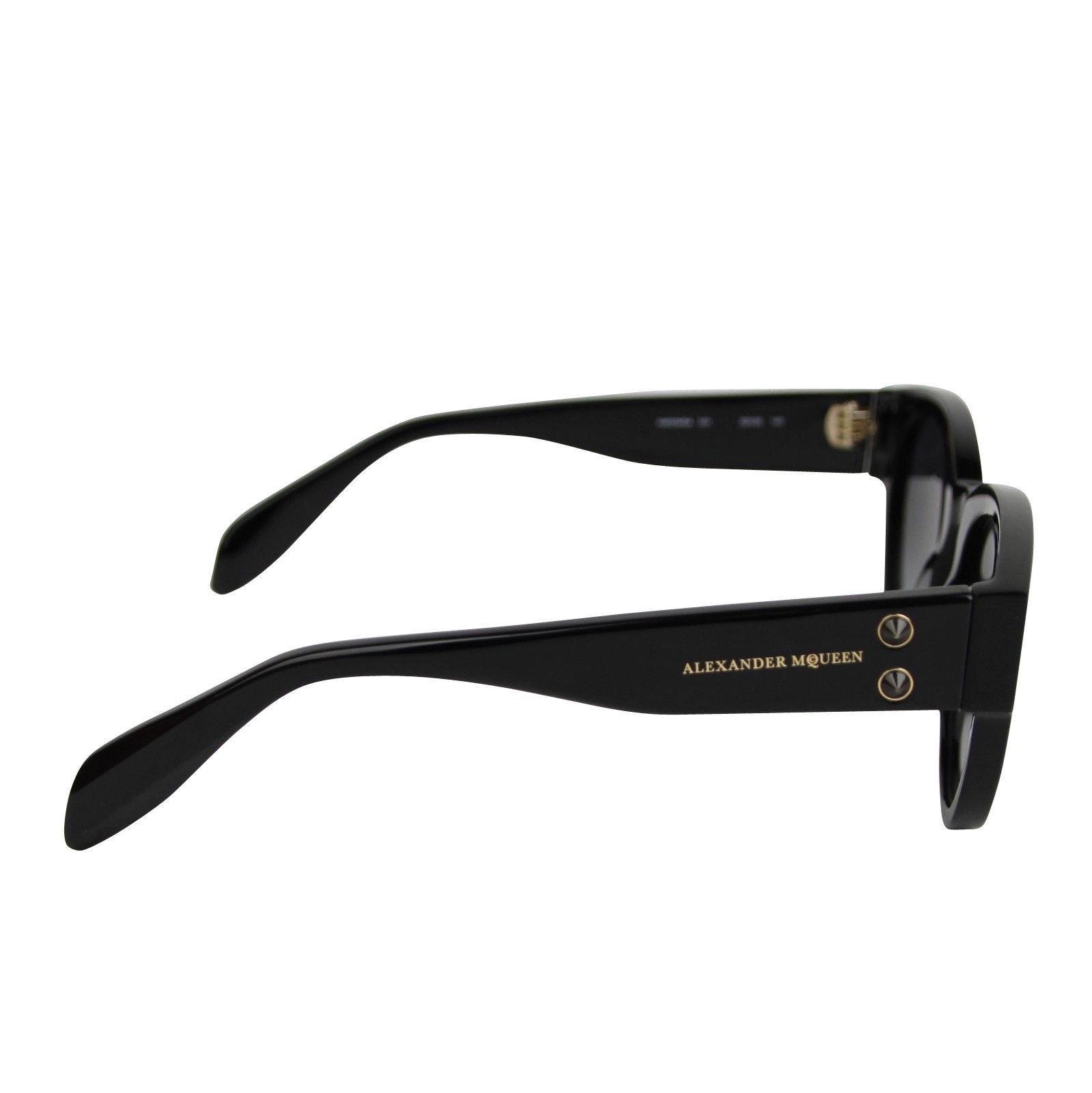 Alexander McQueen Unisex Spike Detail Black Acetate Sunglasses Size ONE SIZE - 6 Thumbnail