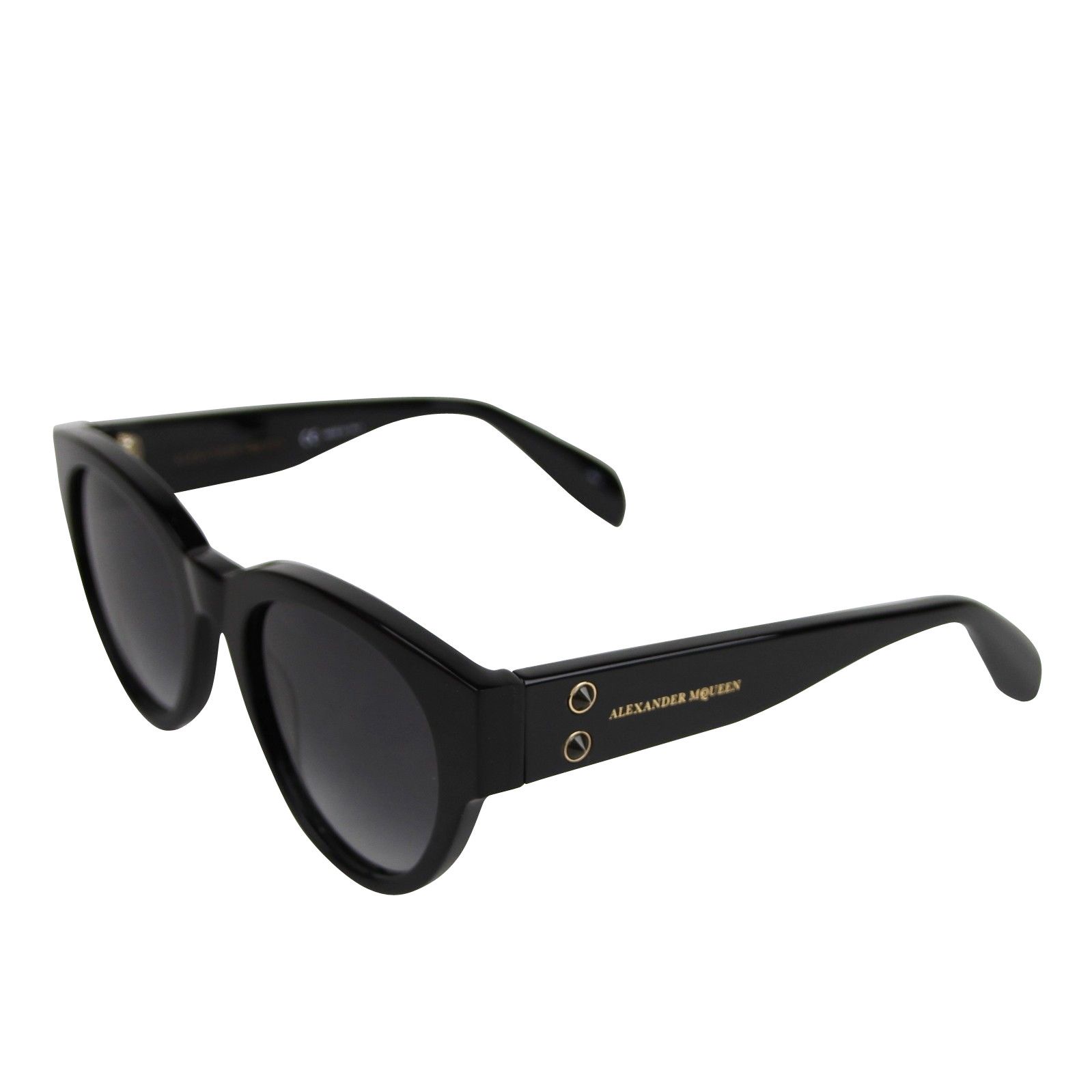 Alexander McQueen Unisex Spike Detail Black Acetate Sunglasses Size ONE SIZE - 4 Thumbnail