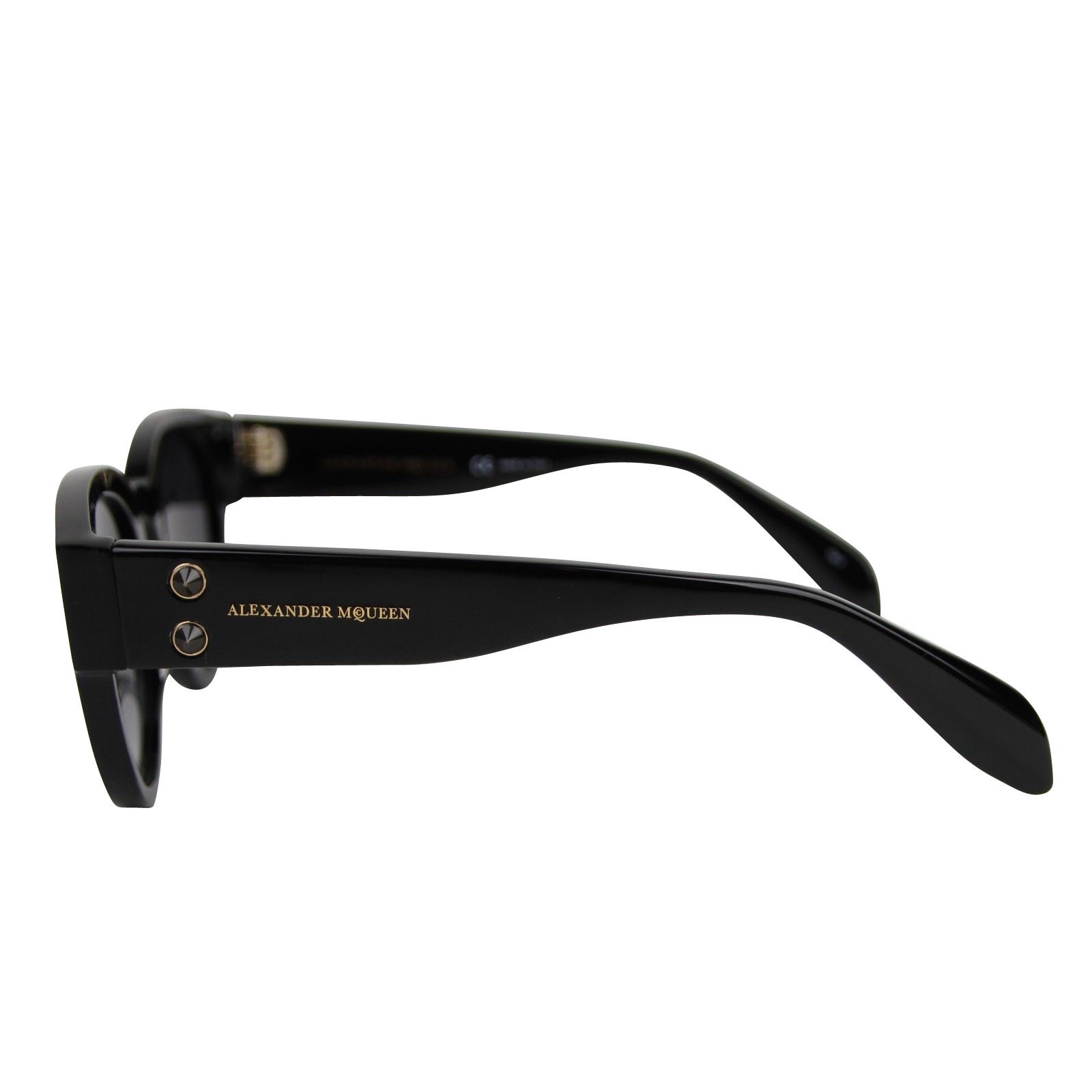 Alexander McQueen Unisex Spike Detail Black Acetate Sunglasses Size ONE SIZE - 5 Thumbnail