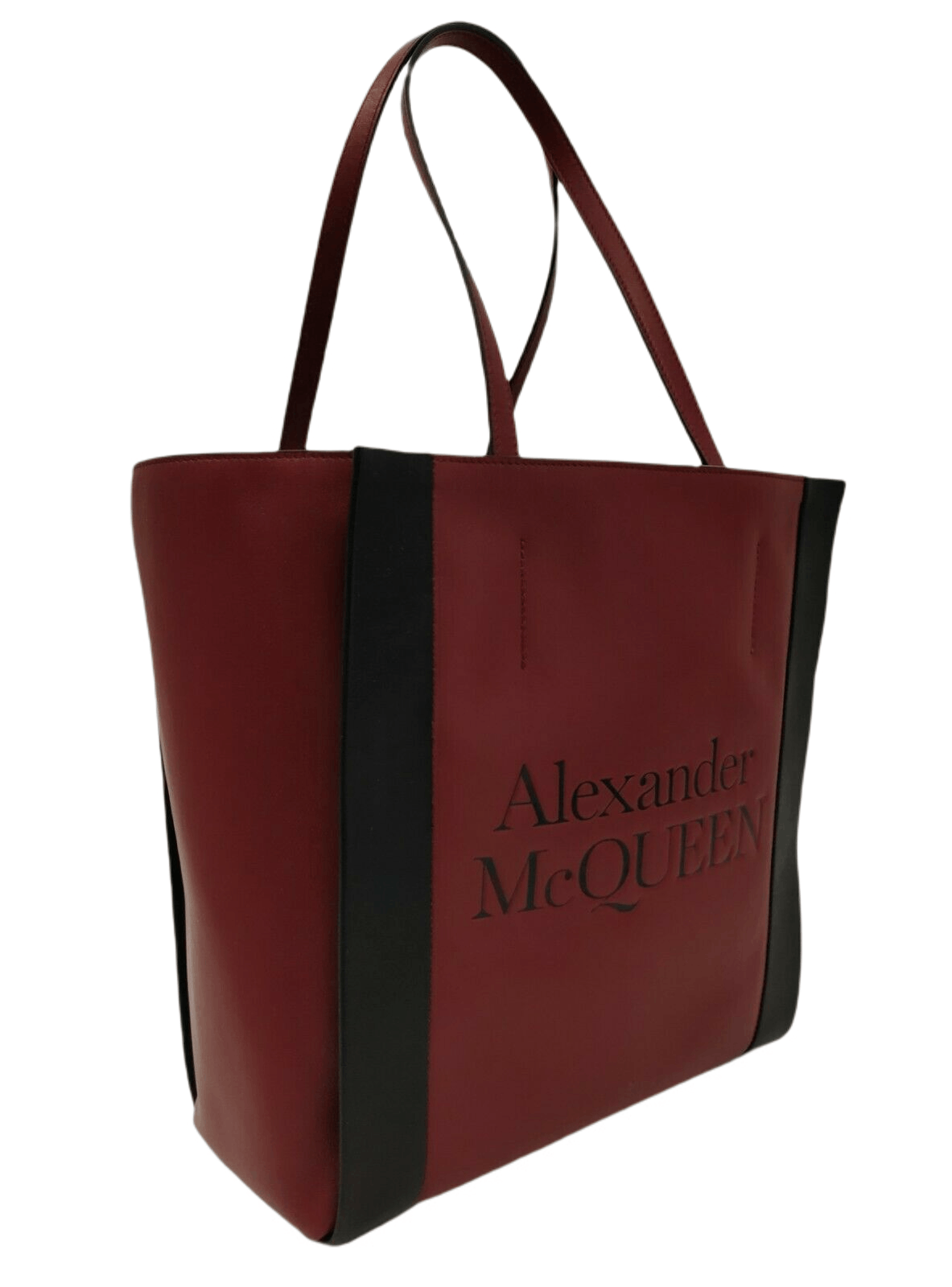 Alexander McQueen Dark Red Leather Signature Logo Shopper Tote Size ONE SIZE - 3 Thumbnail