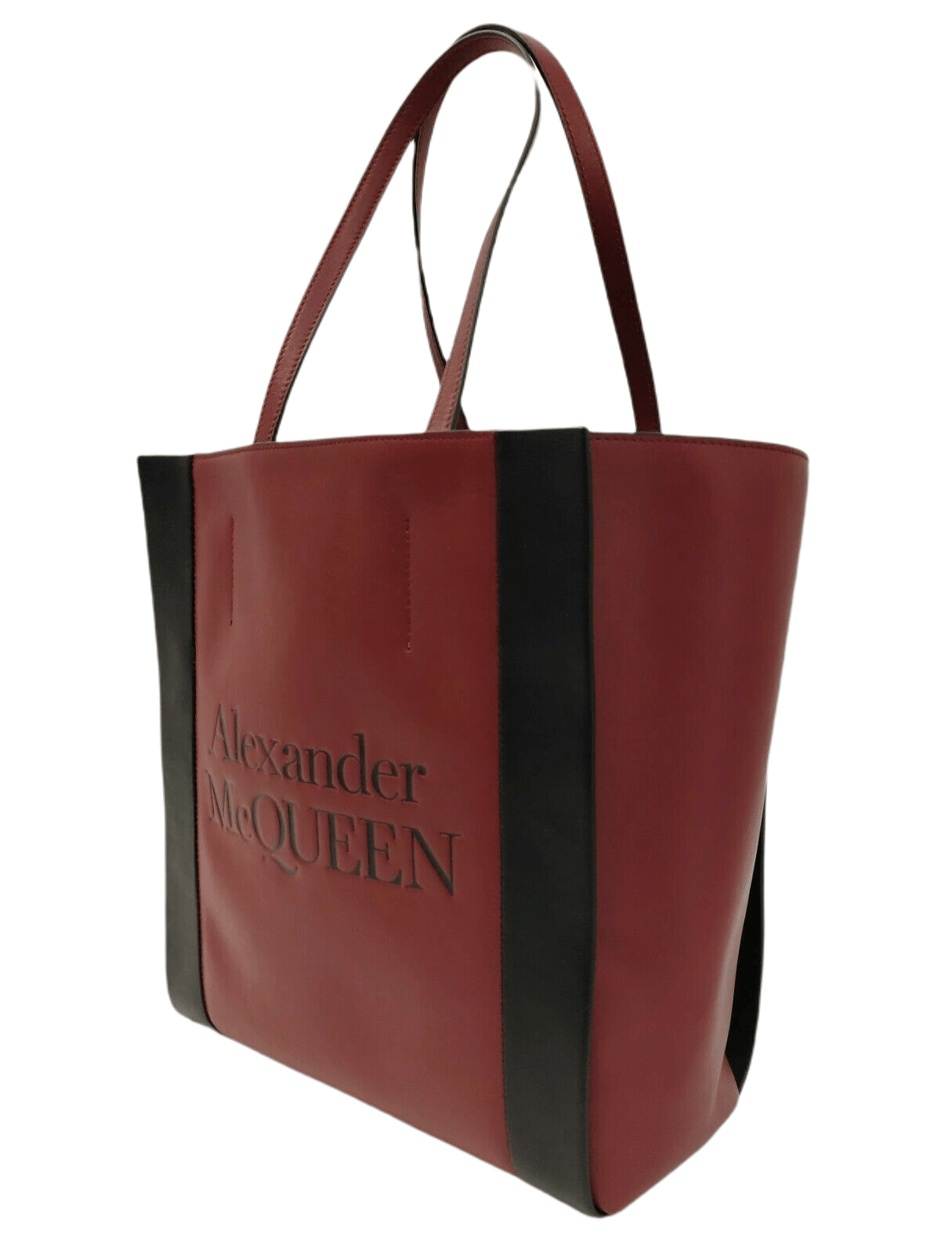 Alexander McQueen Dark Red Leather Signature Logo Shopper Tote Size ONE SIZE - 4 Thumbnail