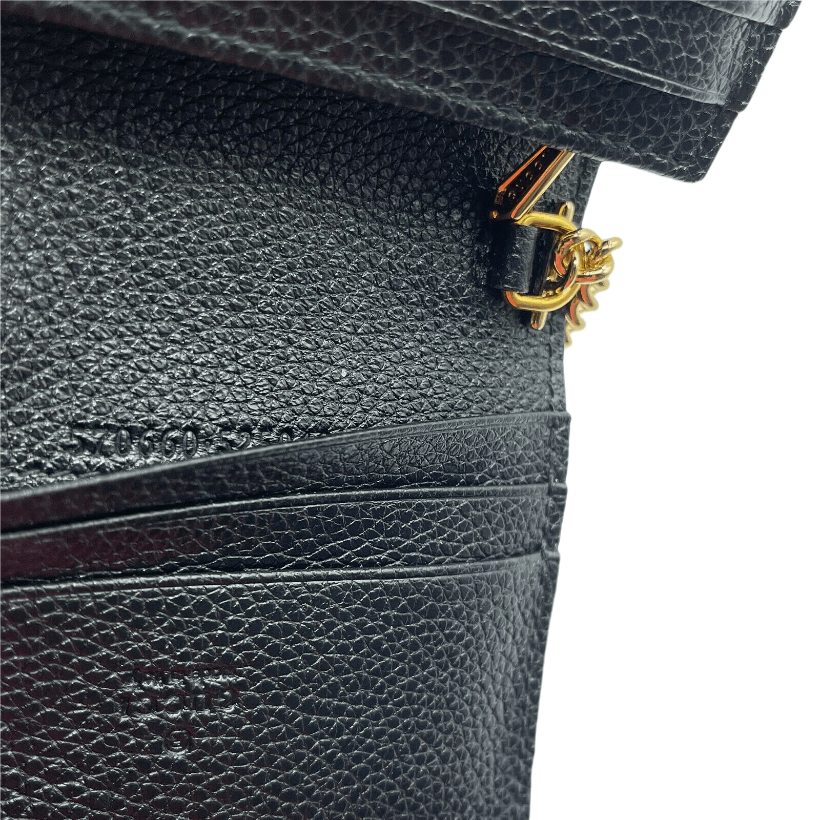 Gucci Zumi Women's Black Leather Gold Chain Bi-Fold Mini Wallet Size ONE SIZE - 9 Thumbnail