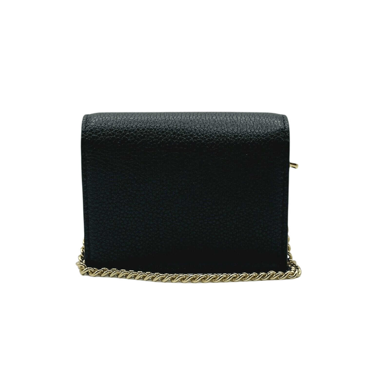 Gucci Zumi Women's Black Leather Gold Chain Bi-Fold Mini Wallet Size ONE SIZE - 4 Thumbnail