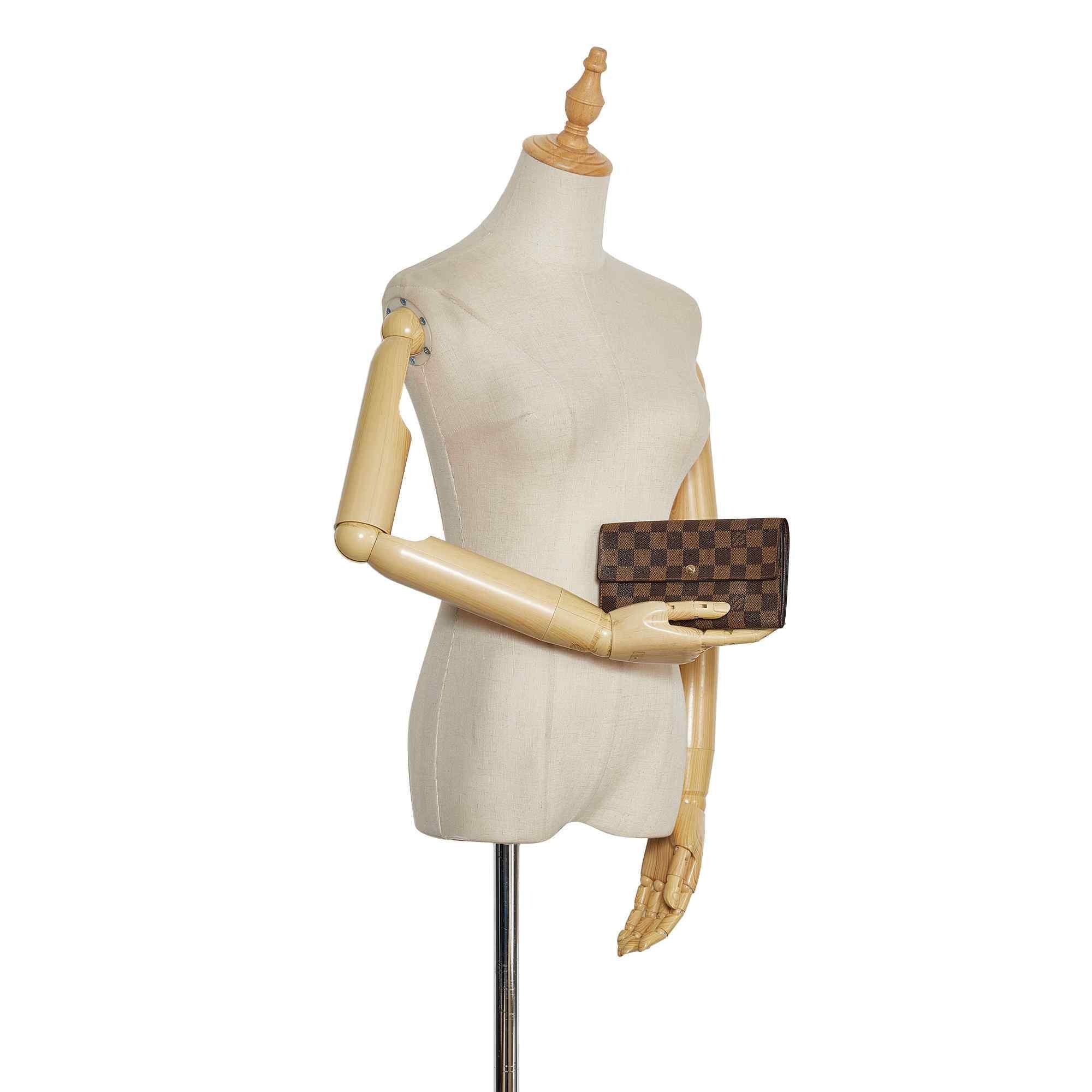 Louis Vuitton Brown Canvas Damier Ebene Sarah Wallet (Pre-Owned) Size ONE SIZE - 12 Thumbnail