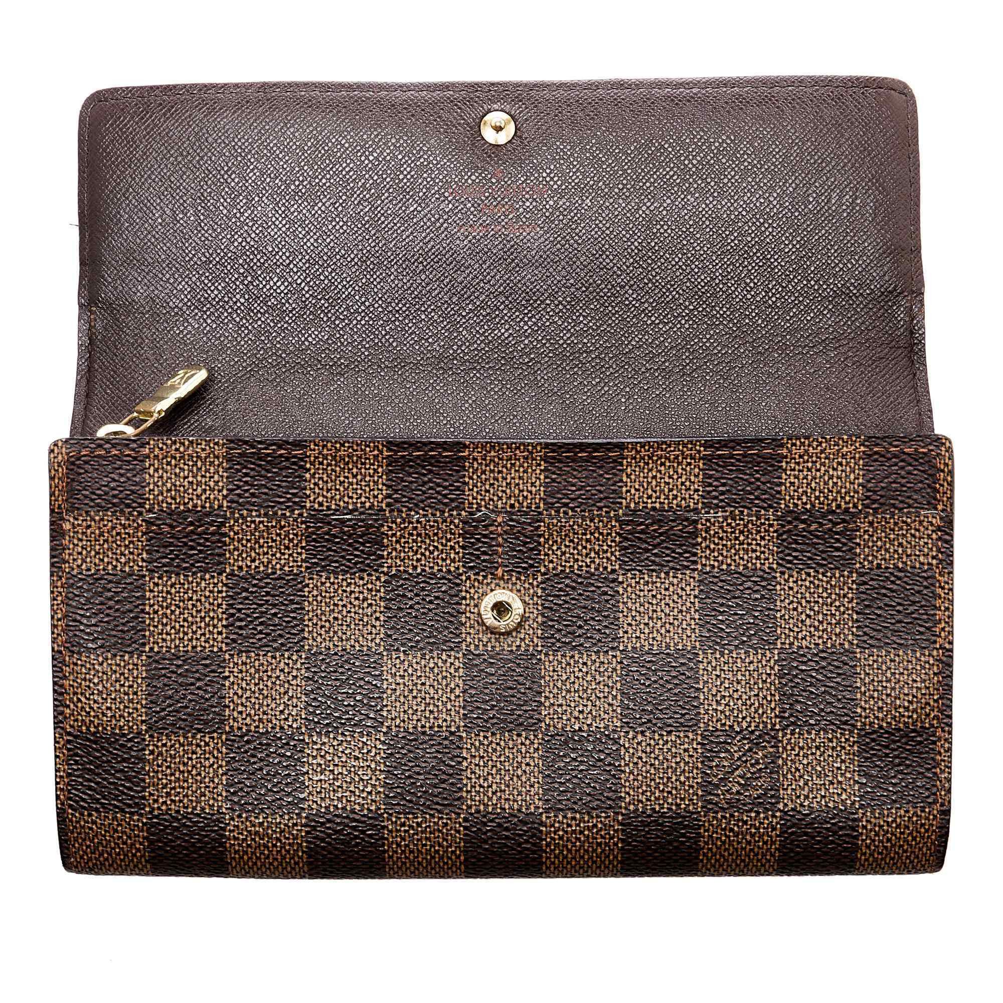 Louis Vuitton Brown Canvas Damier Ebene Sarah Wallet (Pre-Owned) Size ONE SIZE - 11 Thumbnail