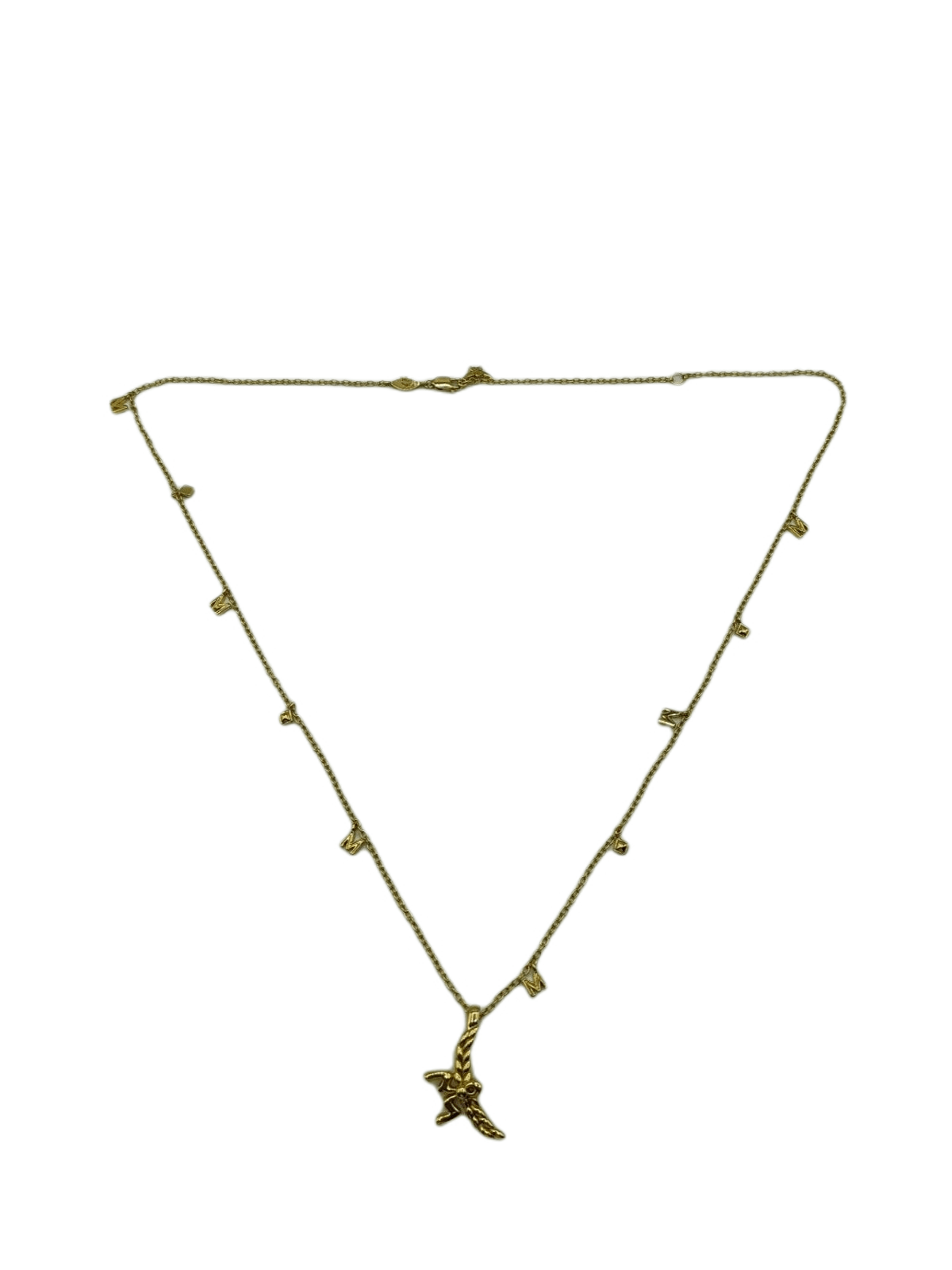 MCM Women's Gold 3D Logo Laurel Charm Pendant Necklace Size ONE SIZE - 2 Thumbnail