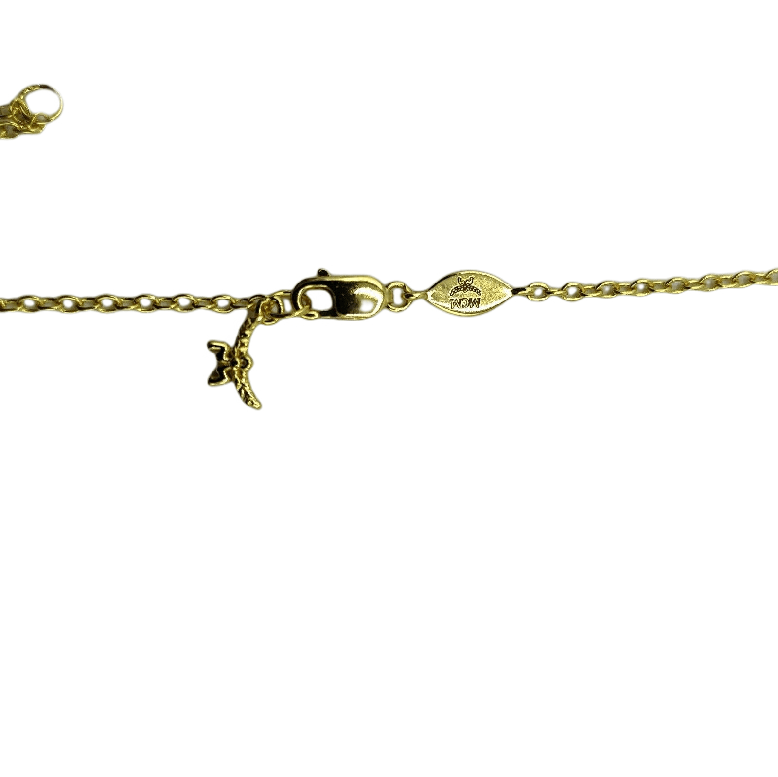 MCM Women's Gold 3D Logo Laurel Charm Pendant Necklace Size ONE SIZE - 4 Thumbnail