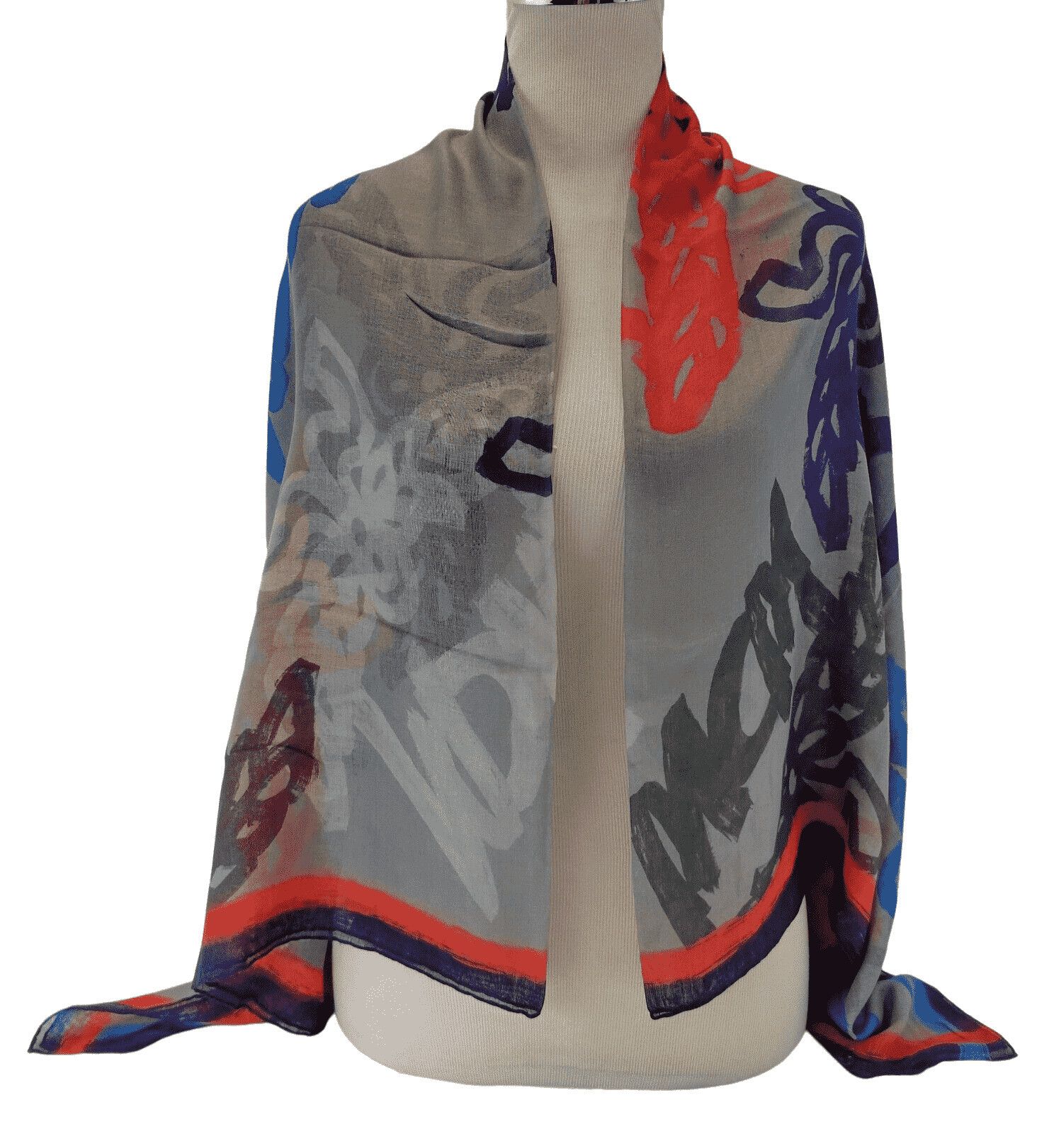 MCM Women's Multicolor Gray Dawn Silk/Modal Jacquard Logo Edge Size ONE SIZE - 3 Thumbnail