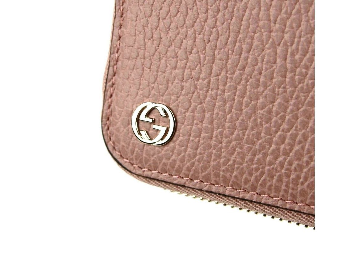Gucci Women's Soft Pink Leather Gold Interlocking G Zip Around Size ONE SIZE - 5 Thumbnail